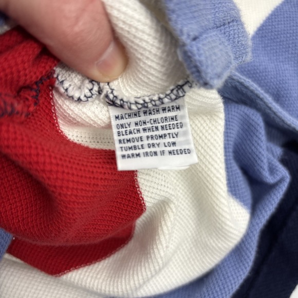 Vintage 90s Polo Ralph Lauren Polo Shirt Mens Lg Color Block Red White Blue - Picture 6 of 9